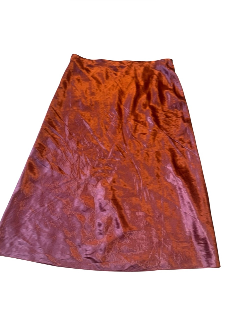 VINCE X REVOLVE womens rosewood Low-Waist Satin Midi Skirt size large - Picture 6 of 11